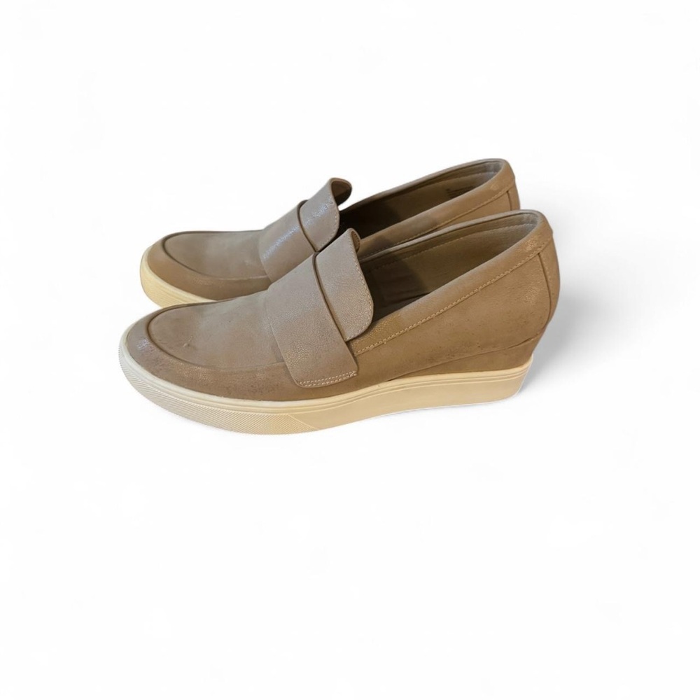 Elegant Tan Wedge Loafers for Women